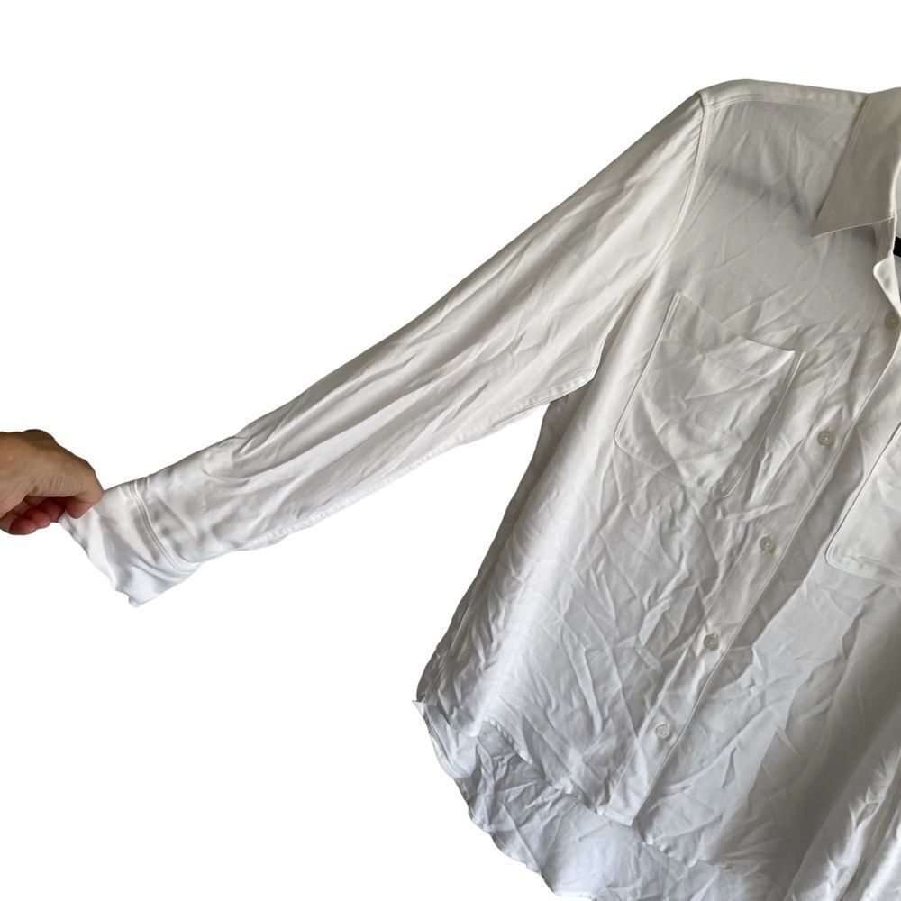 ARITZIA Talula Button Front Long Sleeve Shirt Blouse White S - Picture 2 of 5